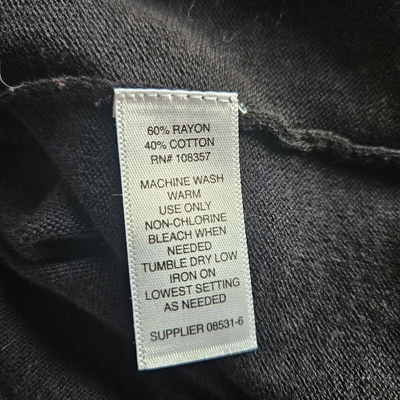 Belle Sky Black‎ Long Sleeve Sweater Cardigan Tie in Back Size X-Large - Picture 4 of 9